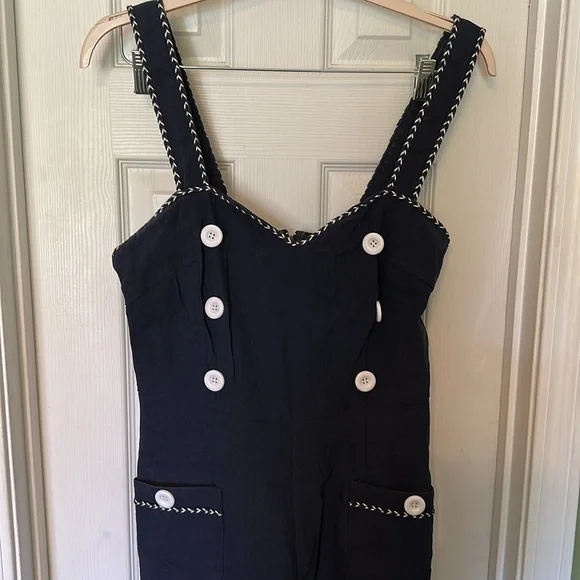 Voodoo Vixen navy nautical jumpsuit. - Picture 4 of 7